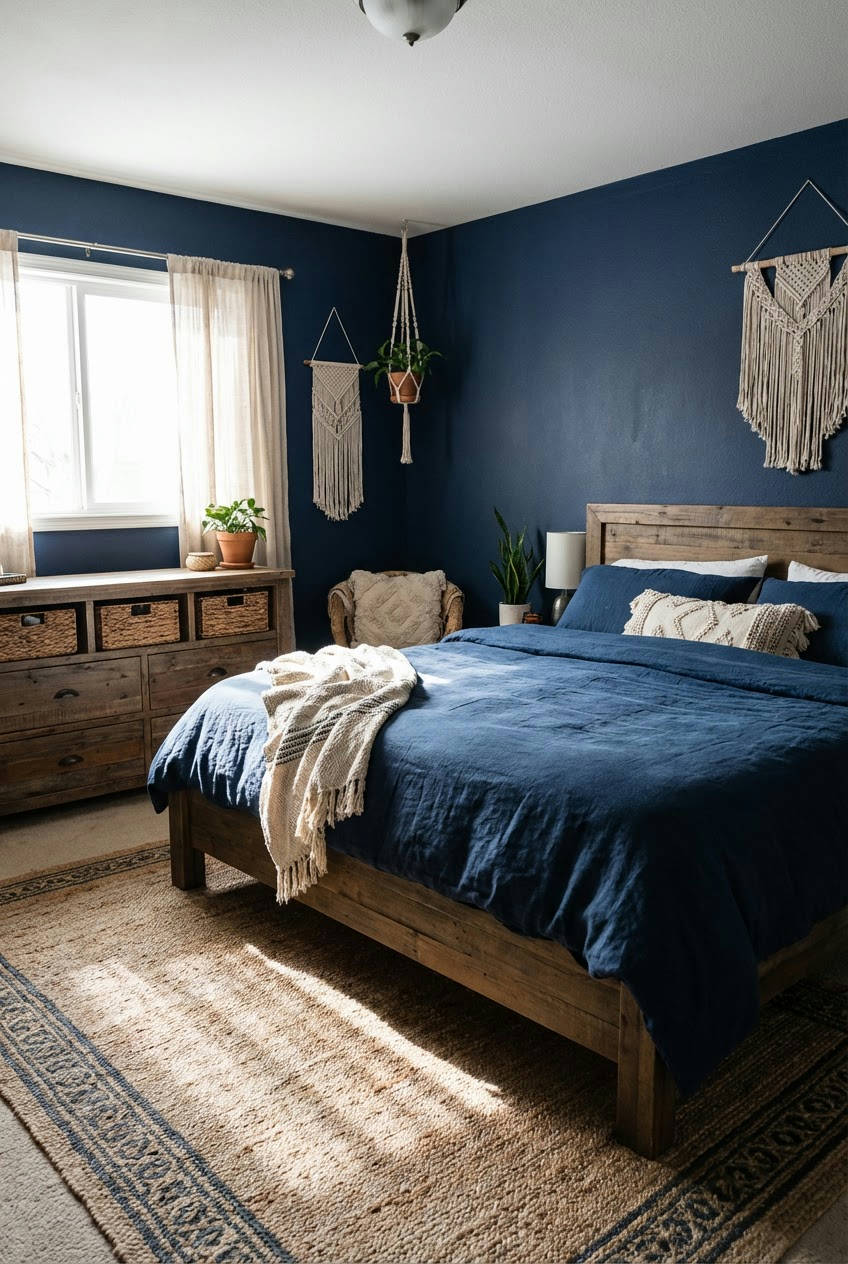 Deep Blue and Warm Wood Combos