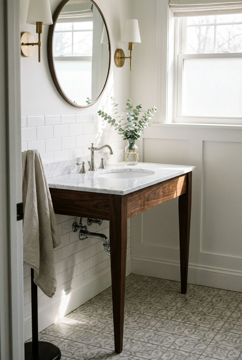 Vanity with Tapered Legs