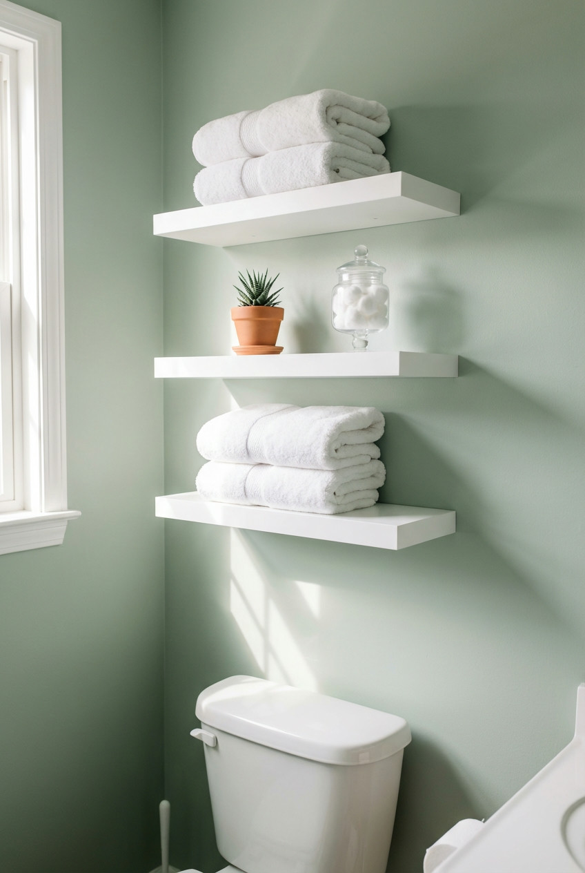 Floating Shelves for an Airy Feel