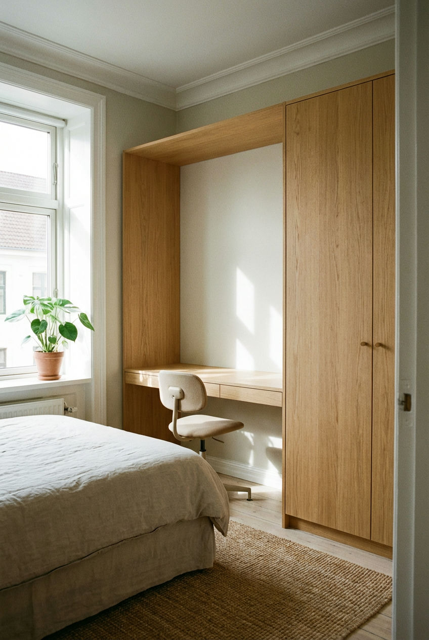 Integrated Desk and Wardrobe