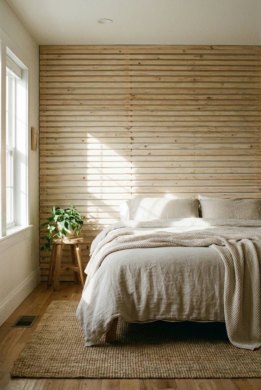 Rustic Wood Slat Panelling