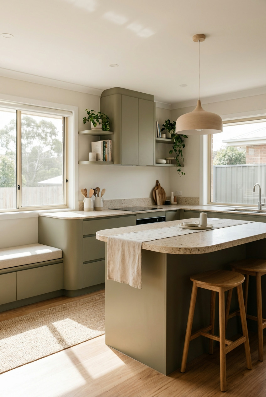 Earthy Tones & Organic Form Cabinetry
