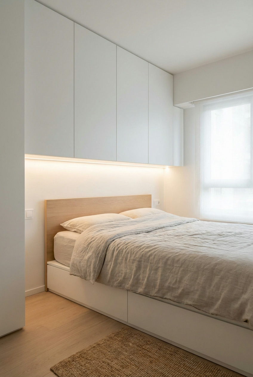 Overhead Storage Cabinets Above Bed