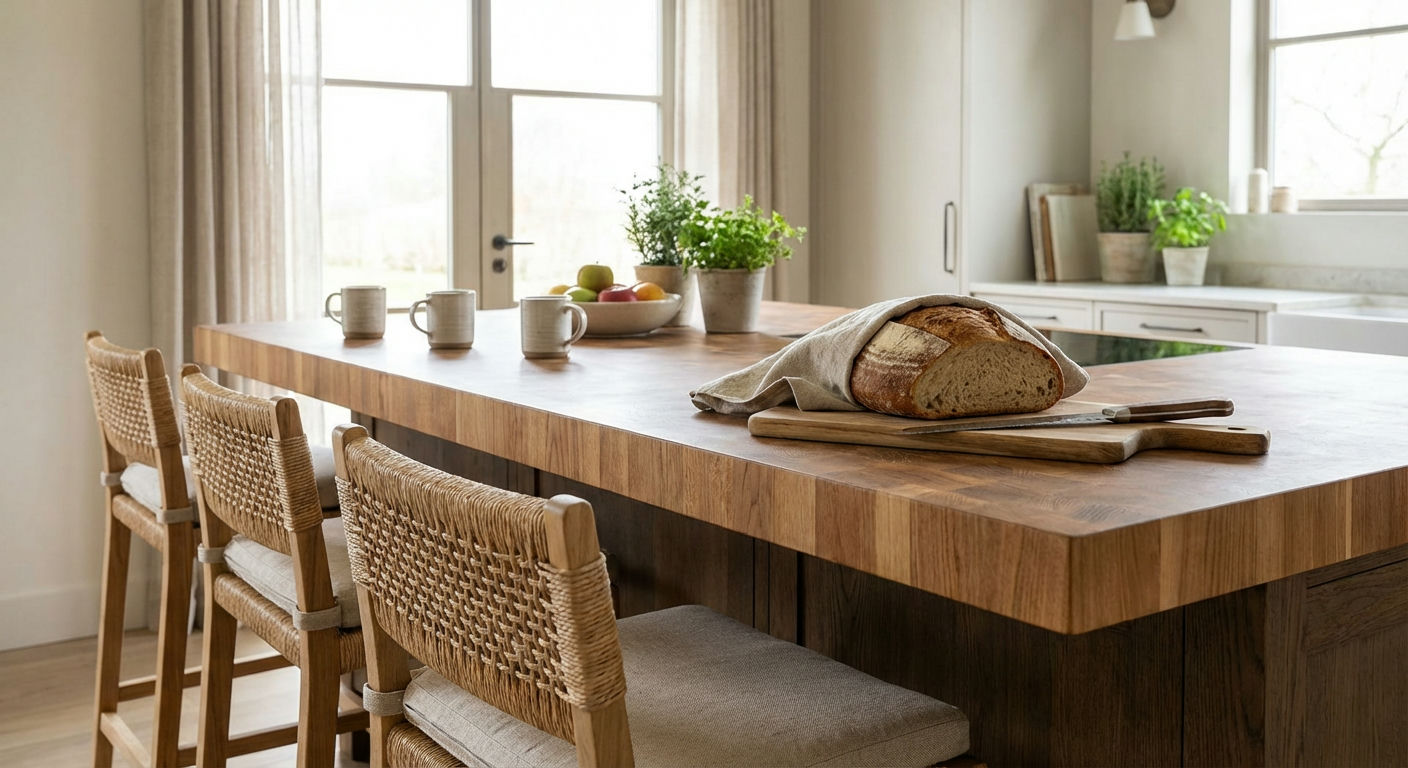 Butcher Block Countertops on Island