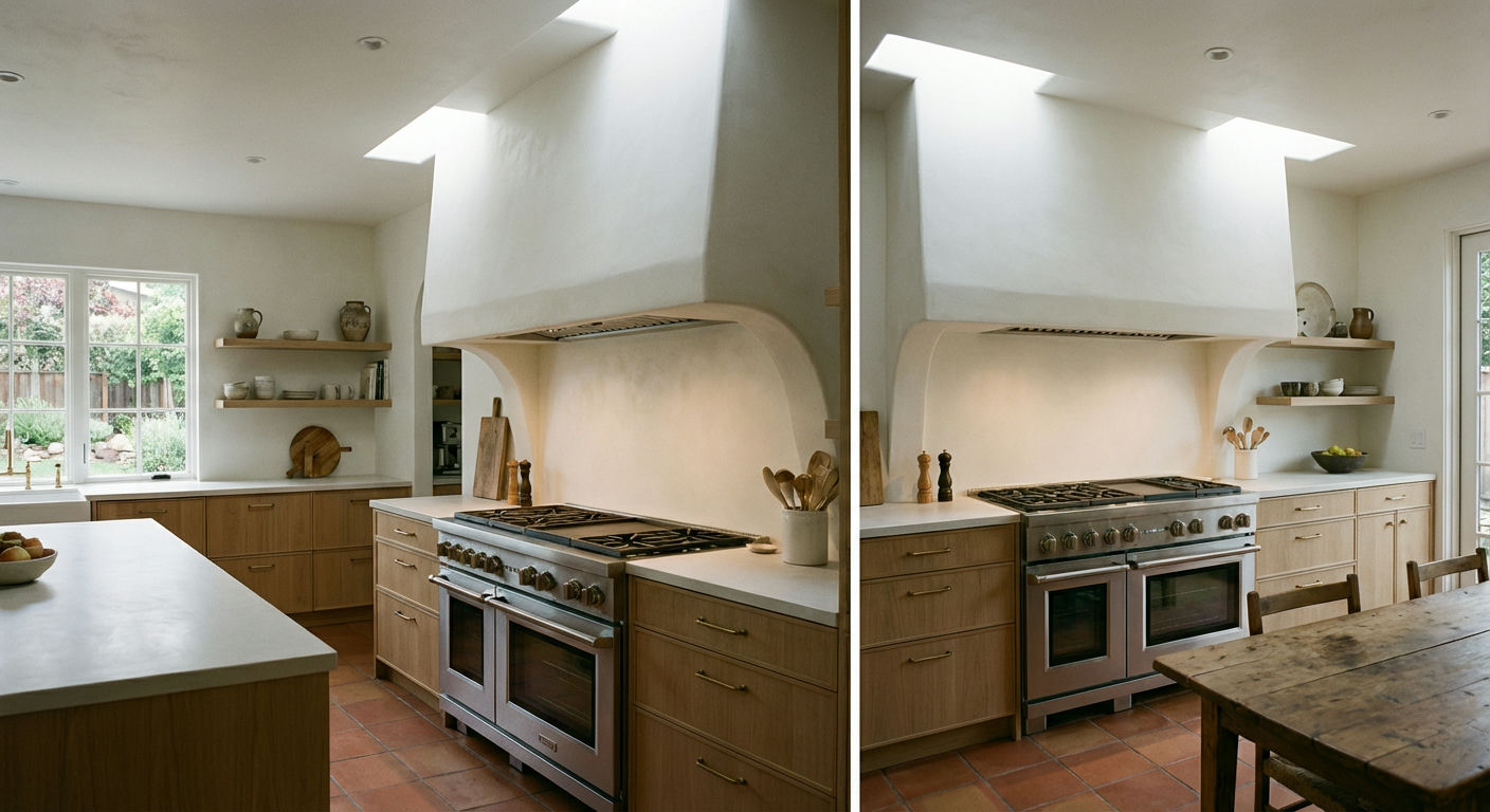 Statement Hood Range in Plaster Finish