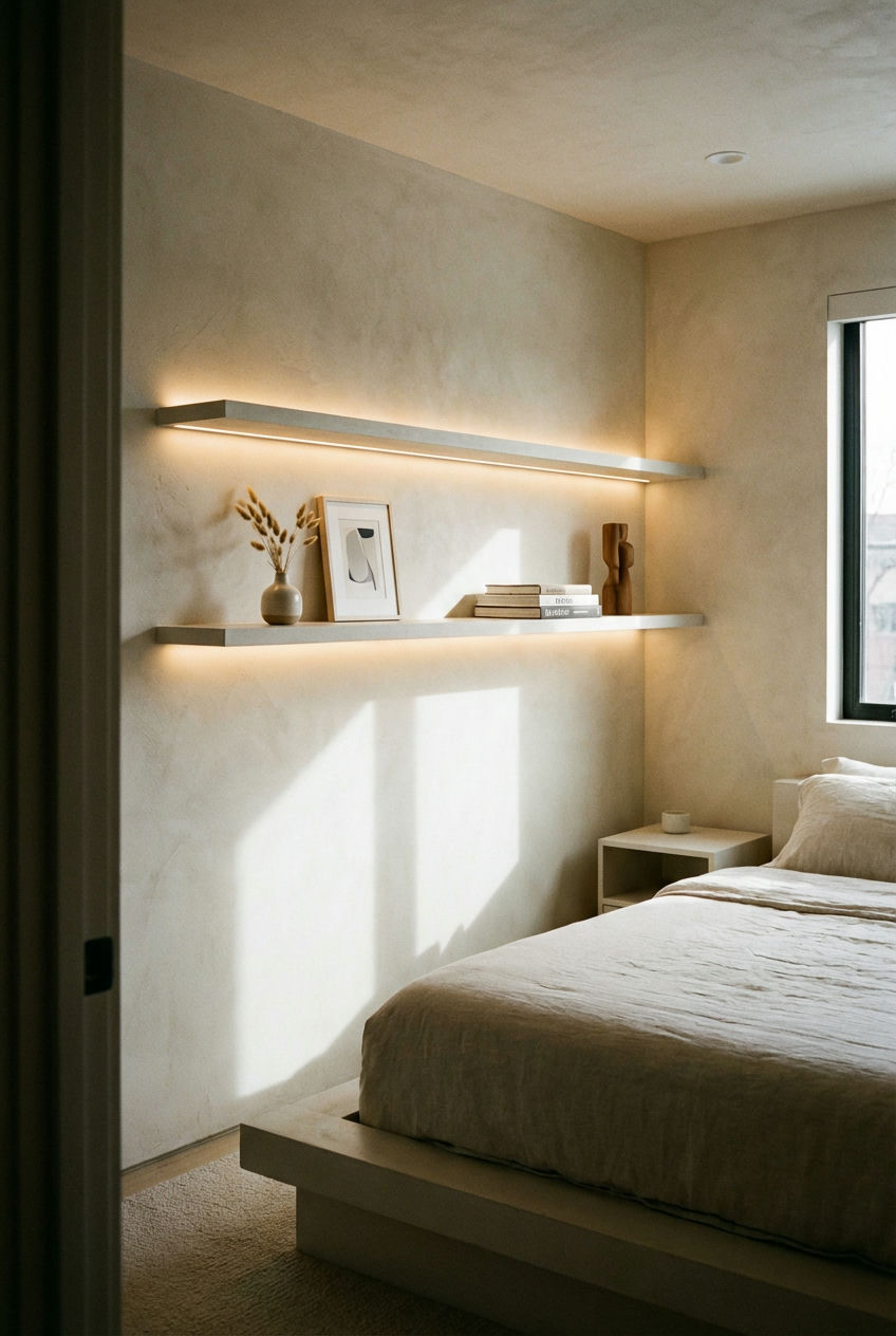 Backlit-Floating-Shelves