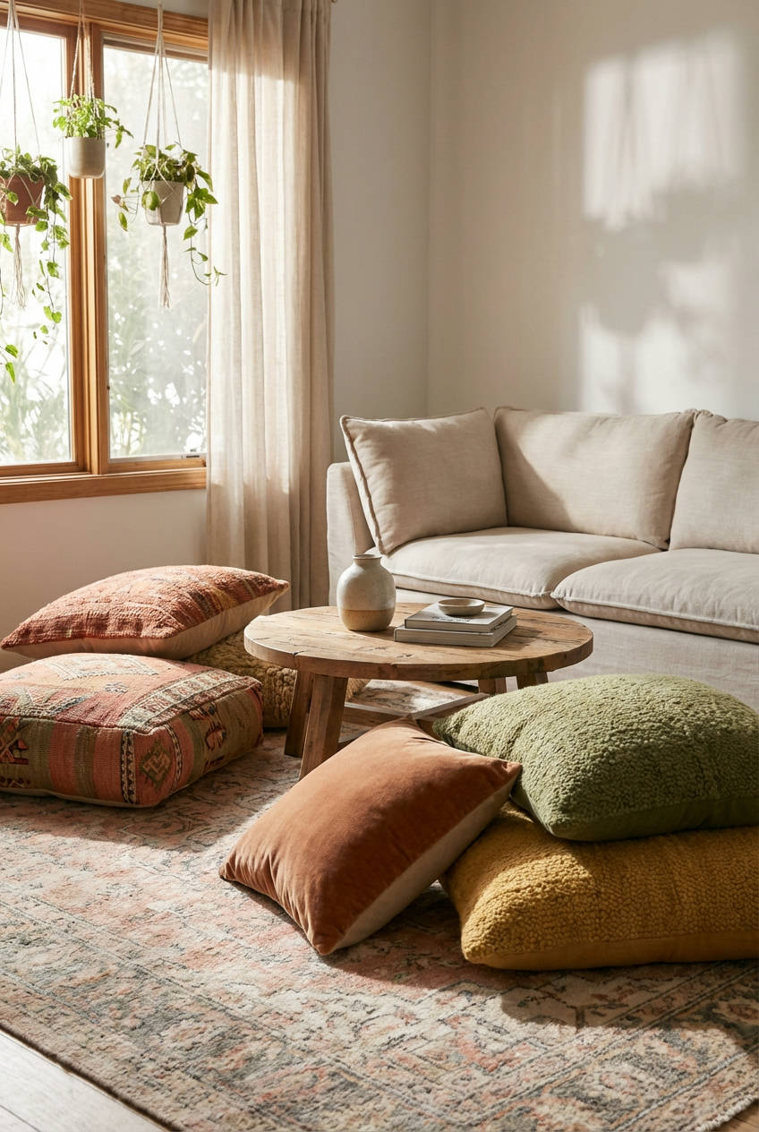 Oversized Floor Pillows and Poufs