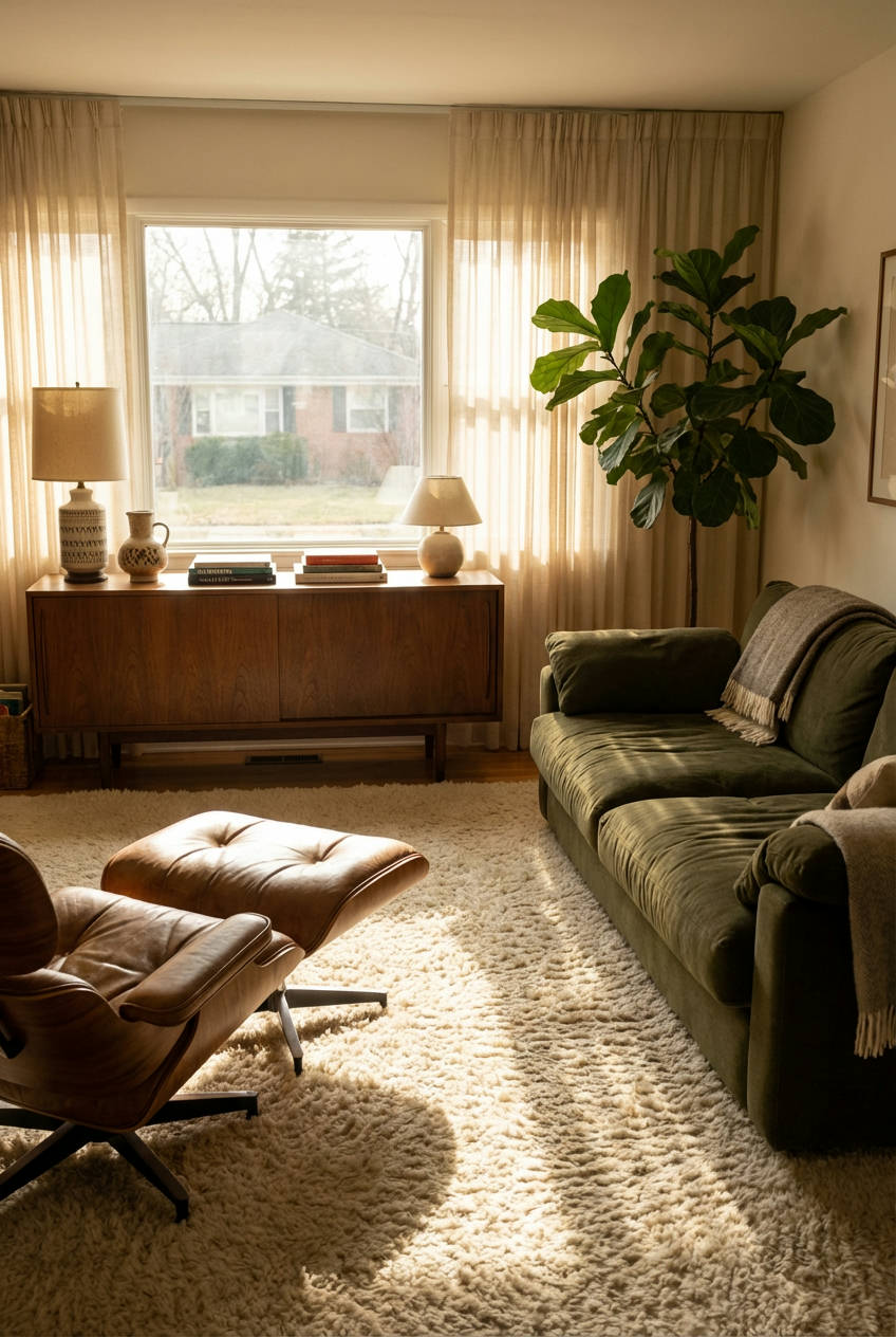 Mid-Century Modern with Plush Upholstery
