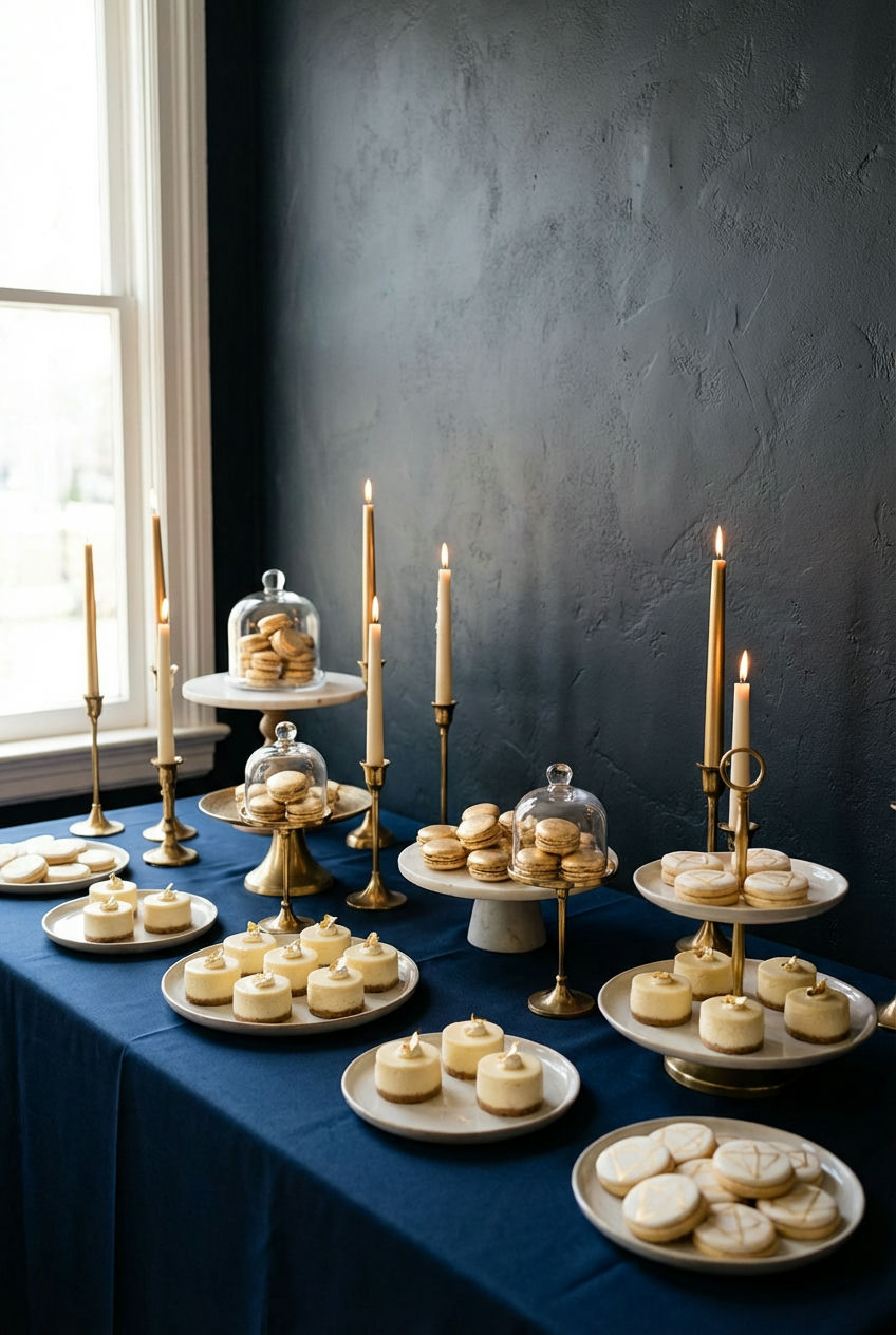 Elegant Blue and Gold Gala Treats