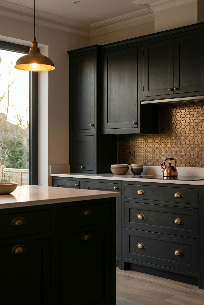 Dark & Moody Tones with Metallic Accents