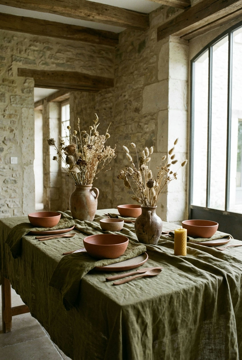 Earthy Tones and Terracotta Material