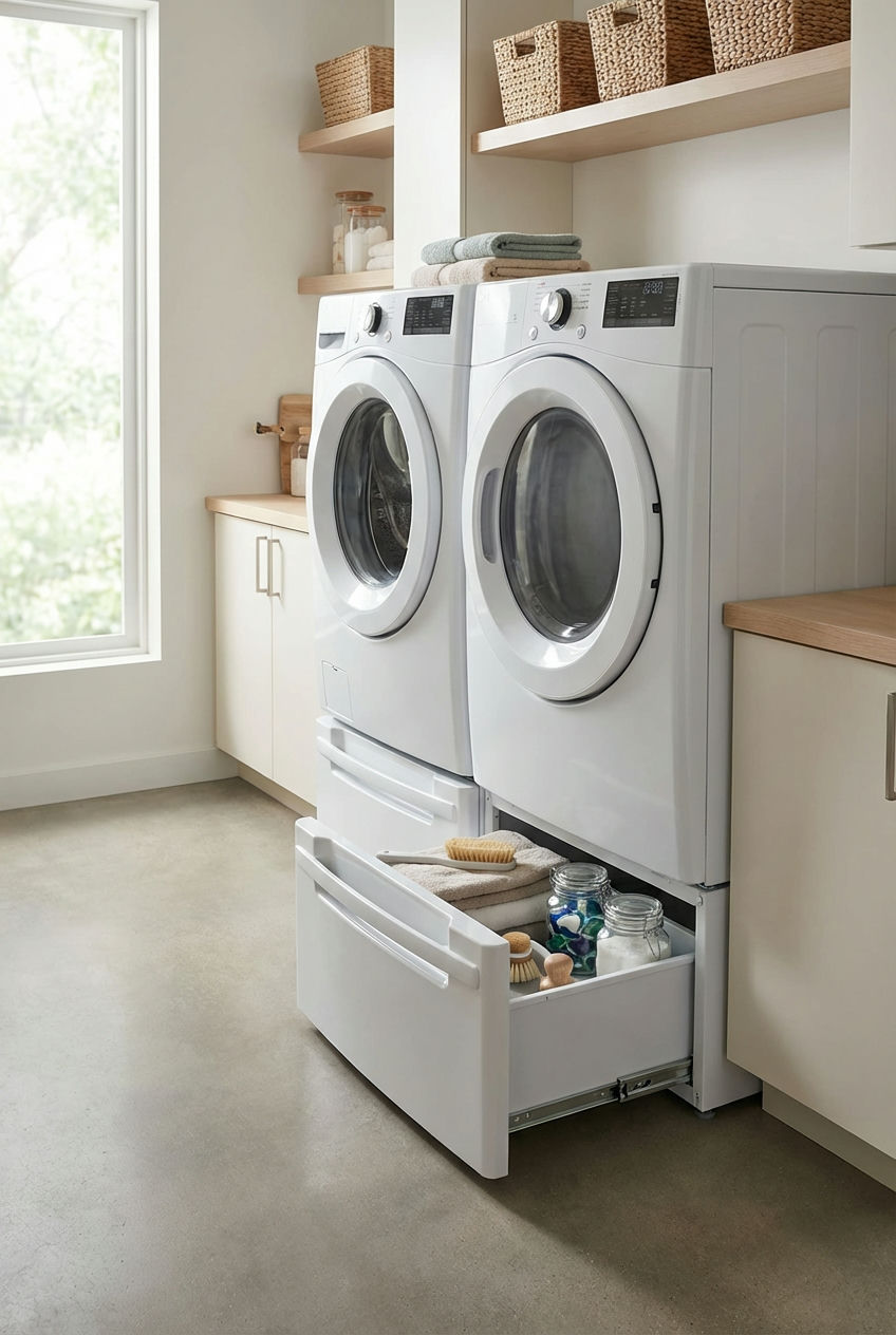 Use-a-Laundry-Pedestal-with-Drawers