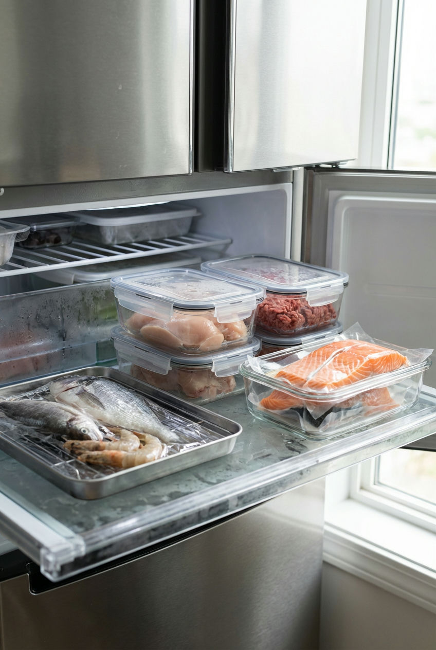 Meat and Seafood on the Bottom Shelf