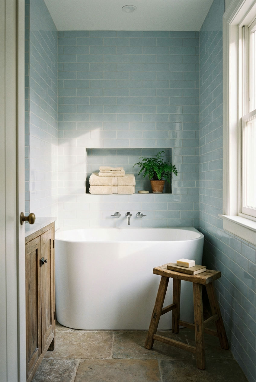 Soaking Tub & Shelf Niche