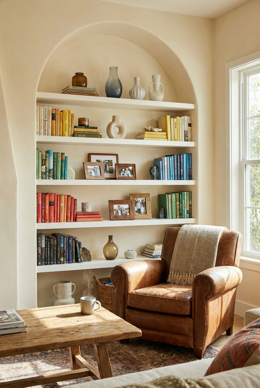 Full-Wall-Alcove-Shelving