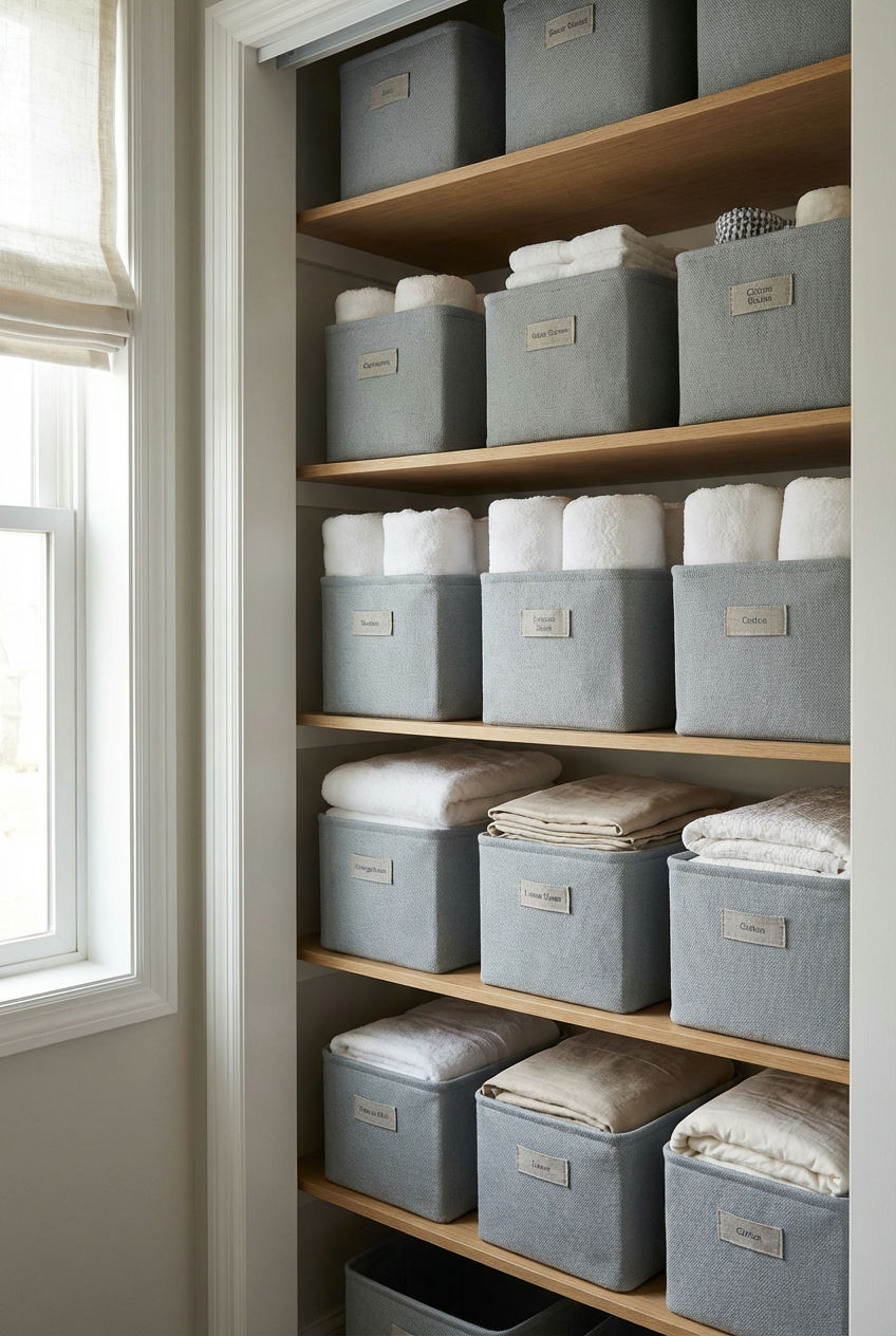 Fabric Bins for a Soft Uniform Look