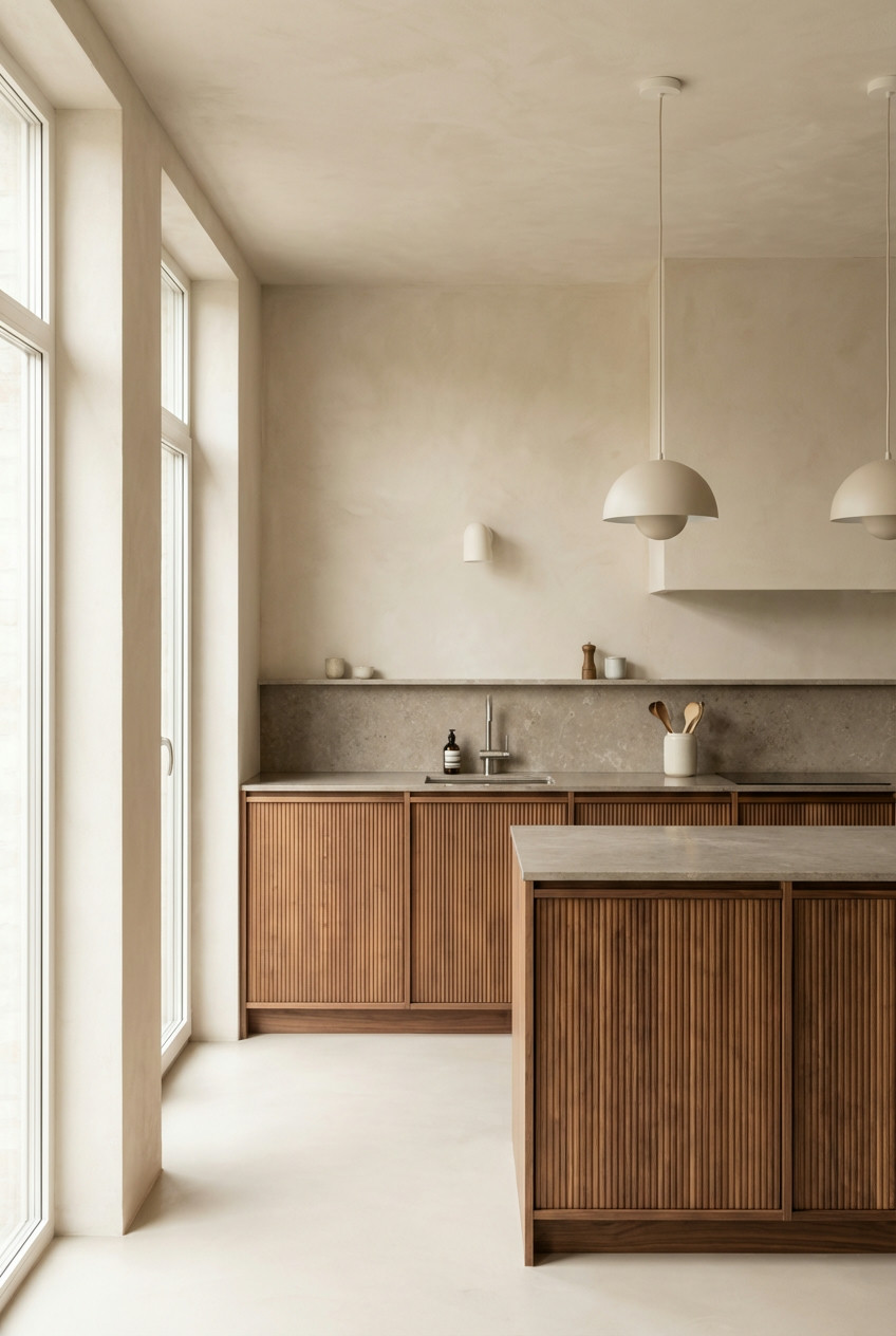 Warm Wood Tones & Textured Finishes