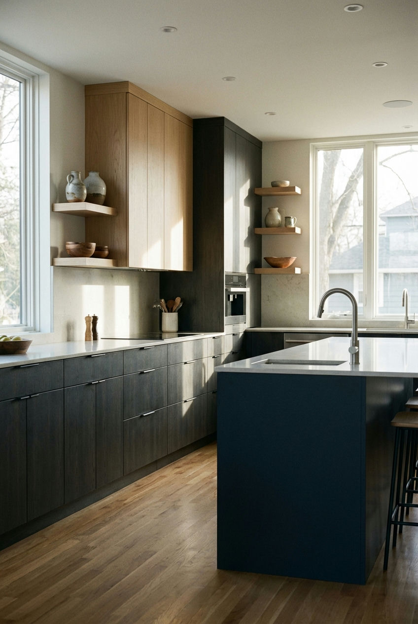 Two-Tone Cabinetry with Distinct Zones