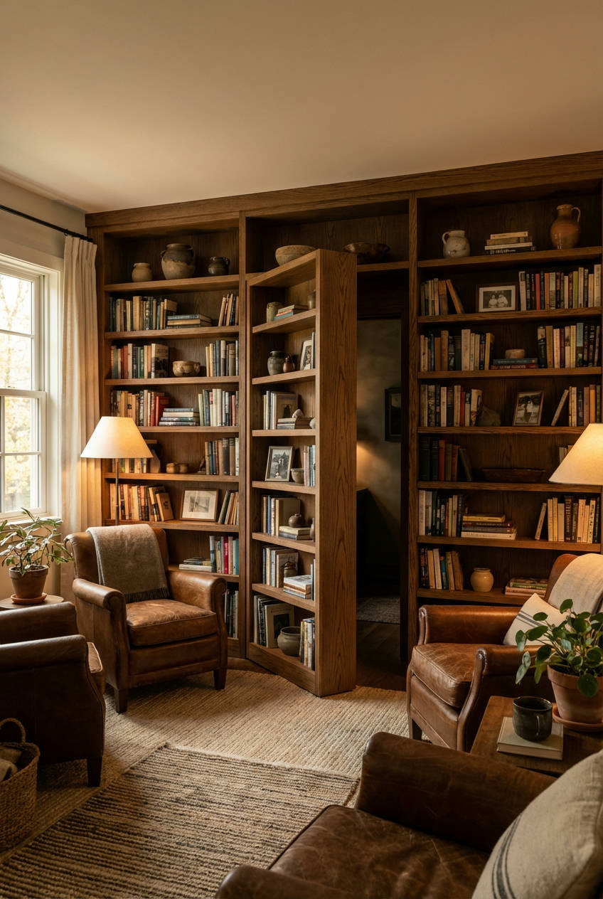 Bookshelf Door Secret Entrance