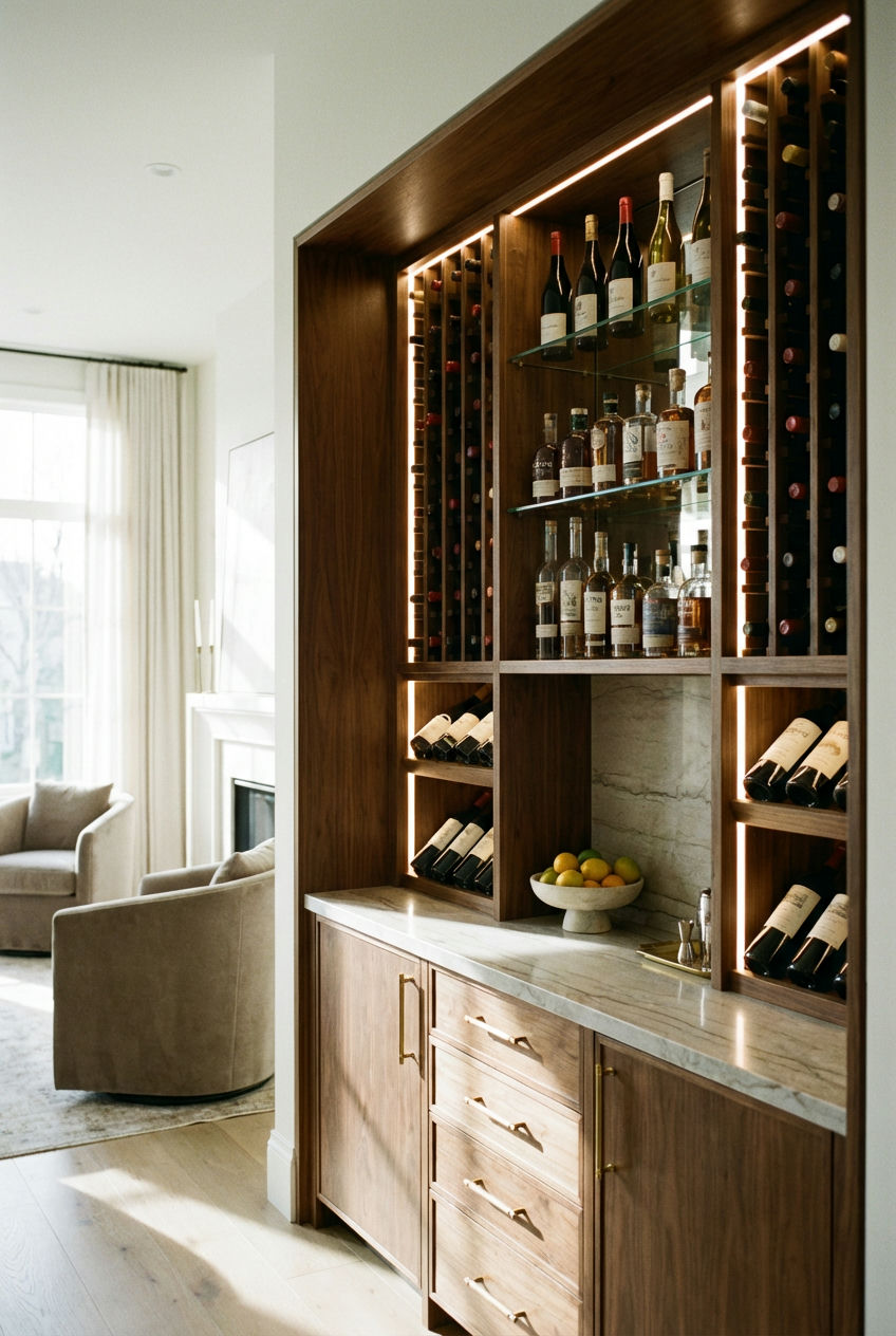 Home Bar with Wine Rack