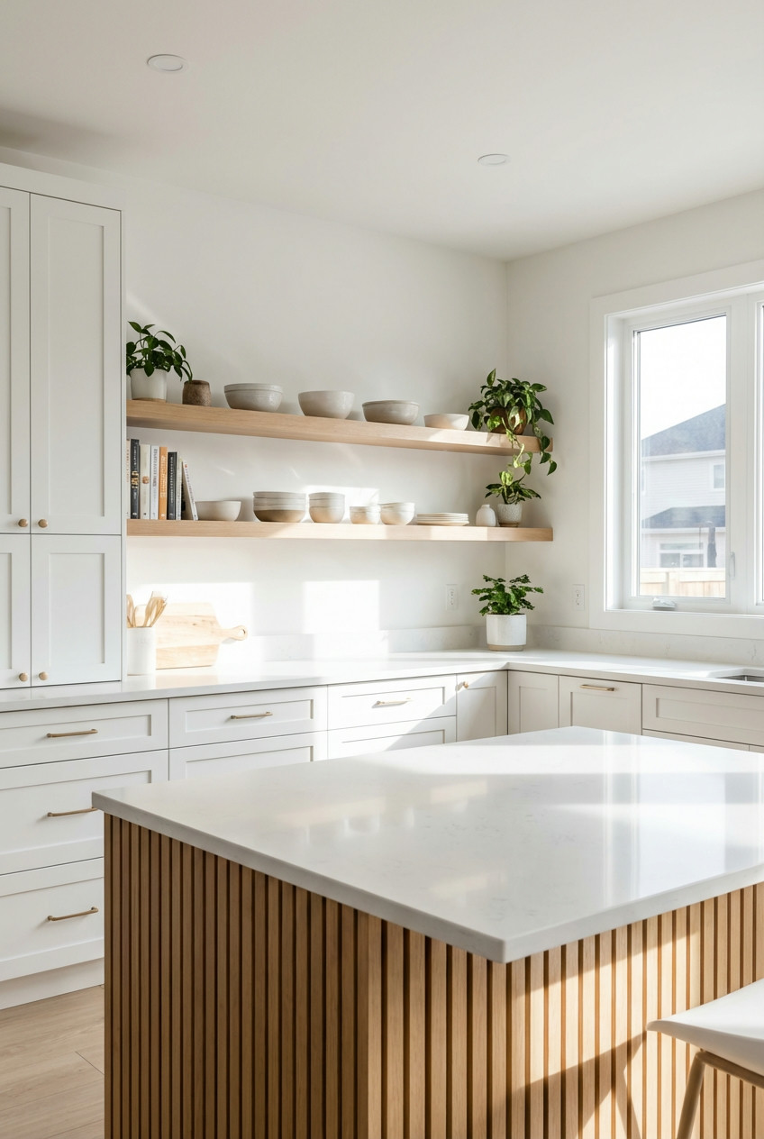 Crisp White with White Oak Accents