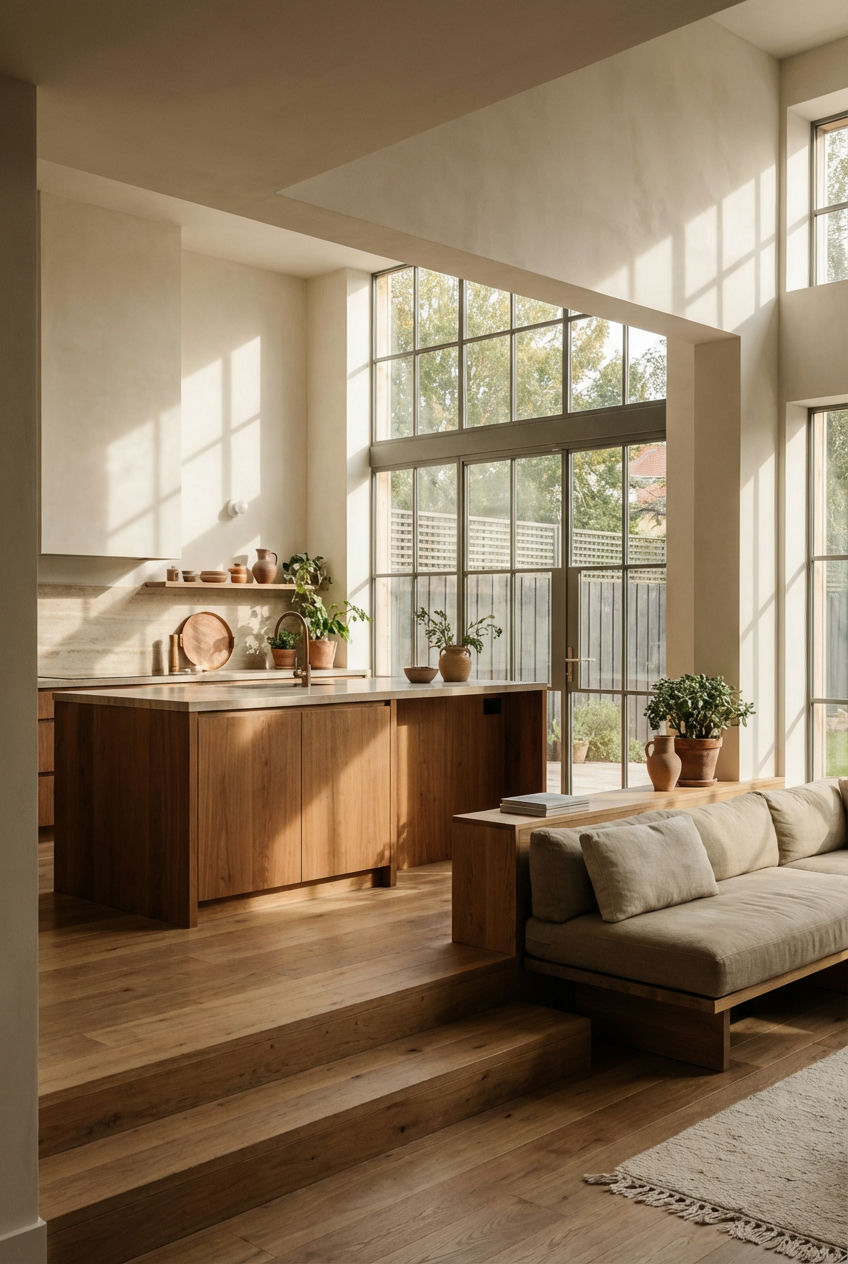 Sunken Kitchens & Split-Level Designs