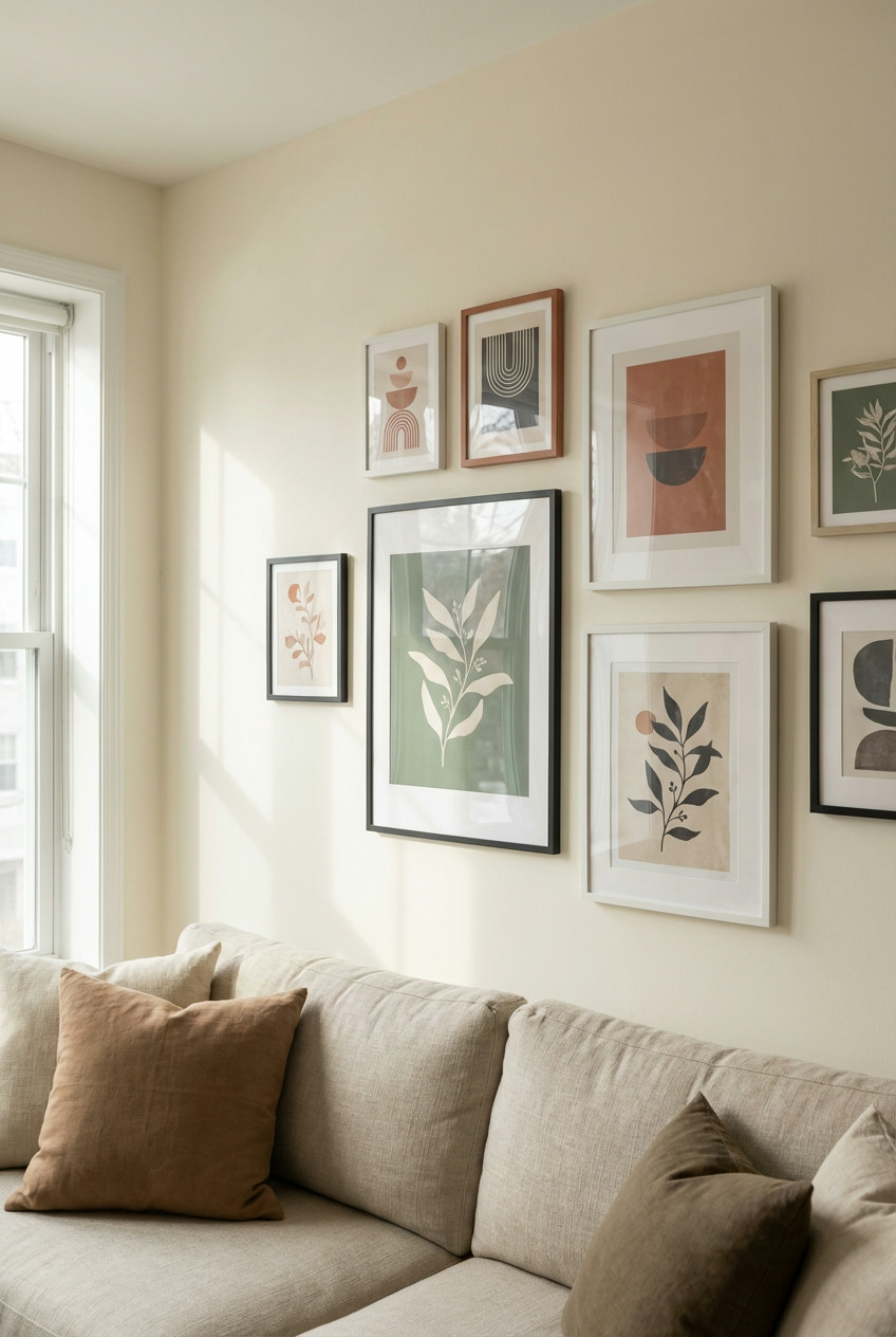 Gallery Wall with Earthy Tones