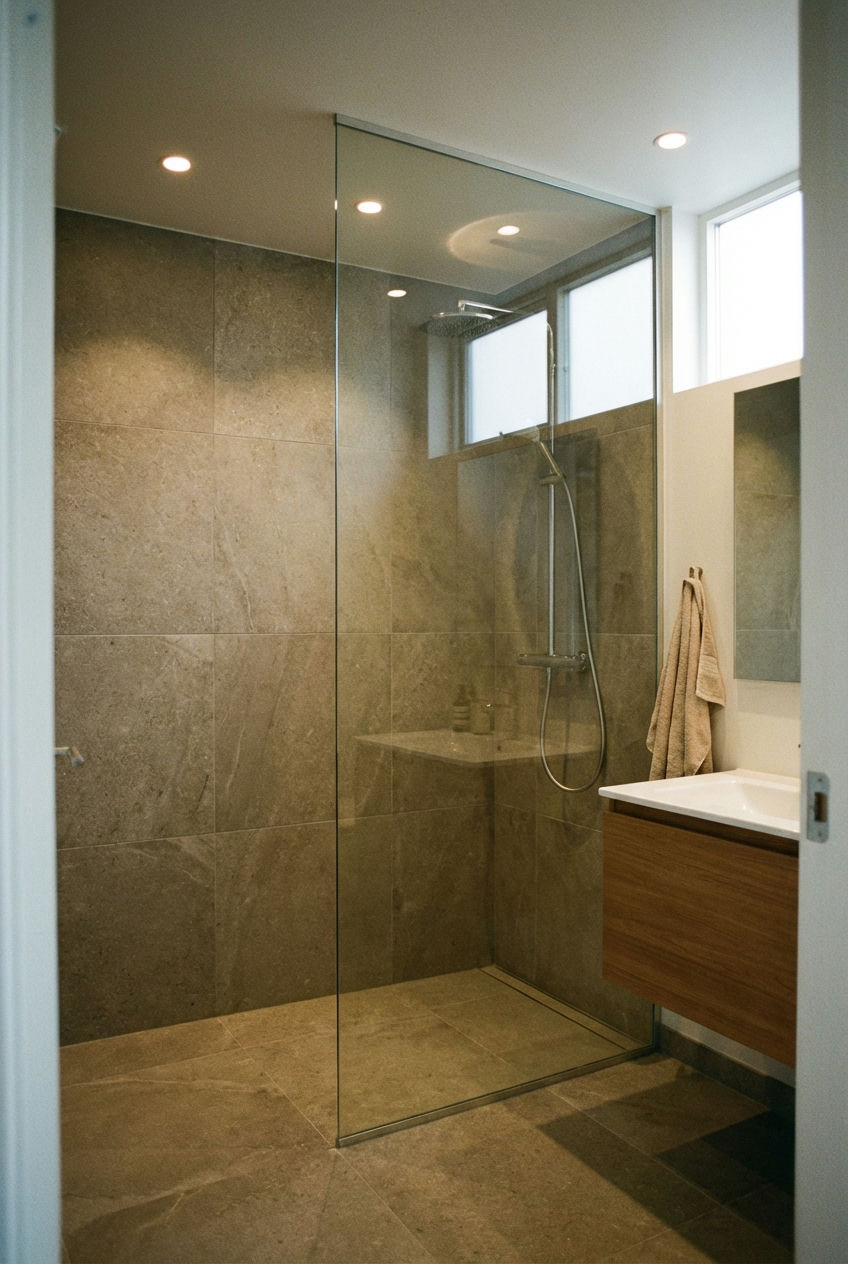 Walk-In Shower with Glass Panel