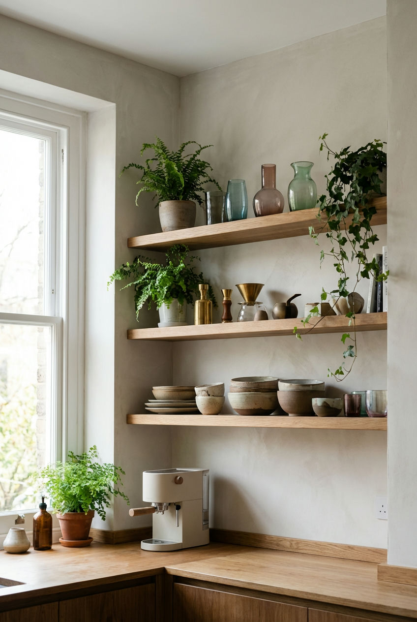 Curated Open Shelving & Artisanal Ceramics