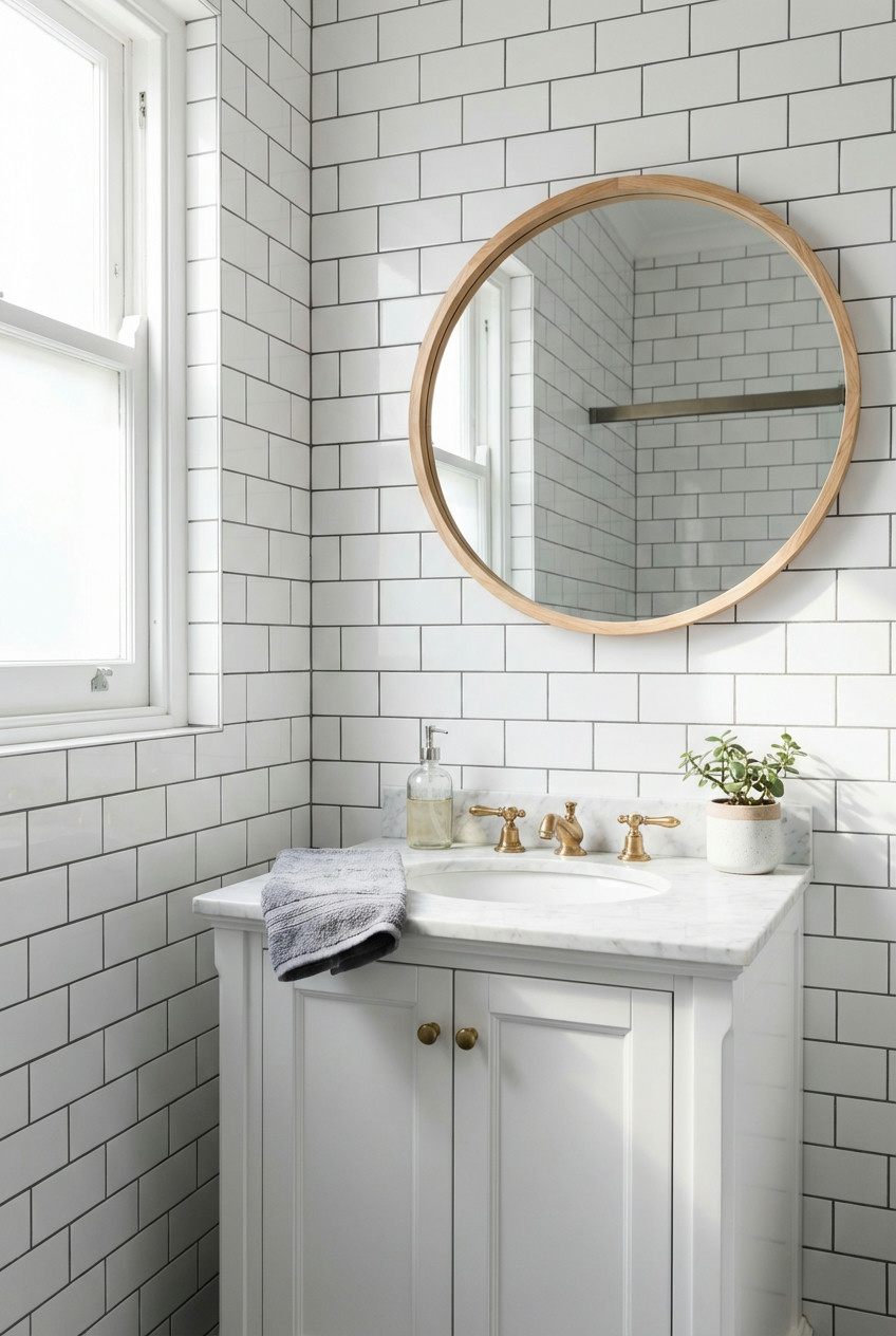Subway Tile with Dark Grout