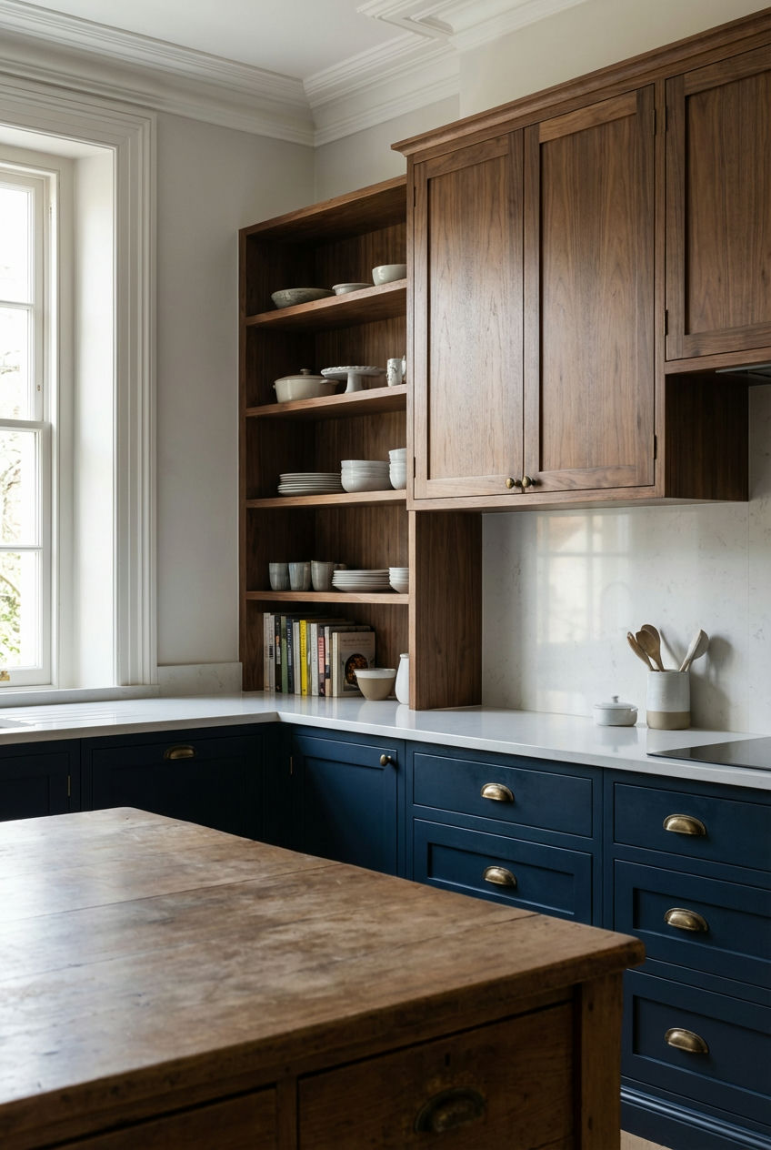 Rich Navy with Walnut