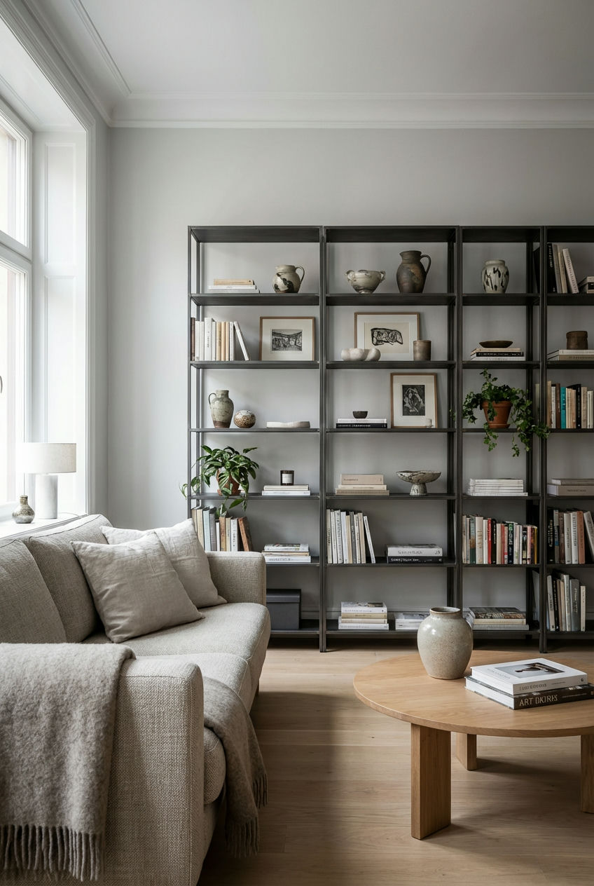 Sleek Black Bookcases