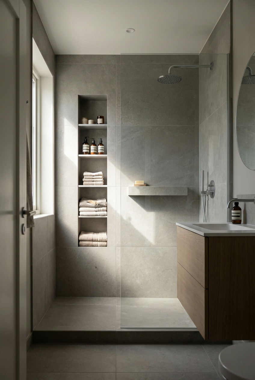 Minimalist Shower Niche & Shelf
