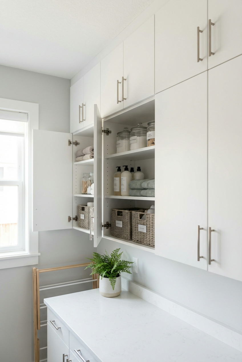 Overhead Cabinetry for Hidden Storage