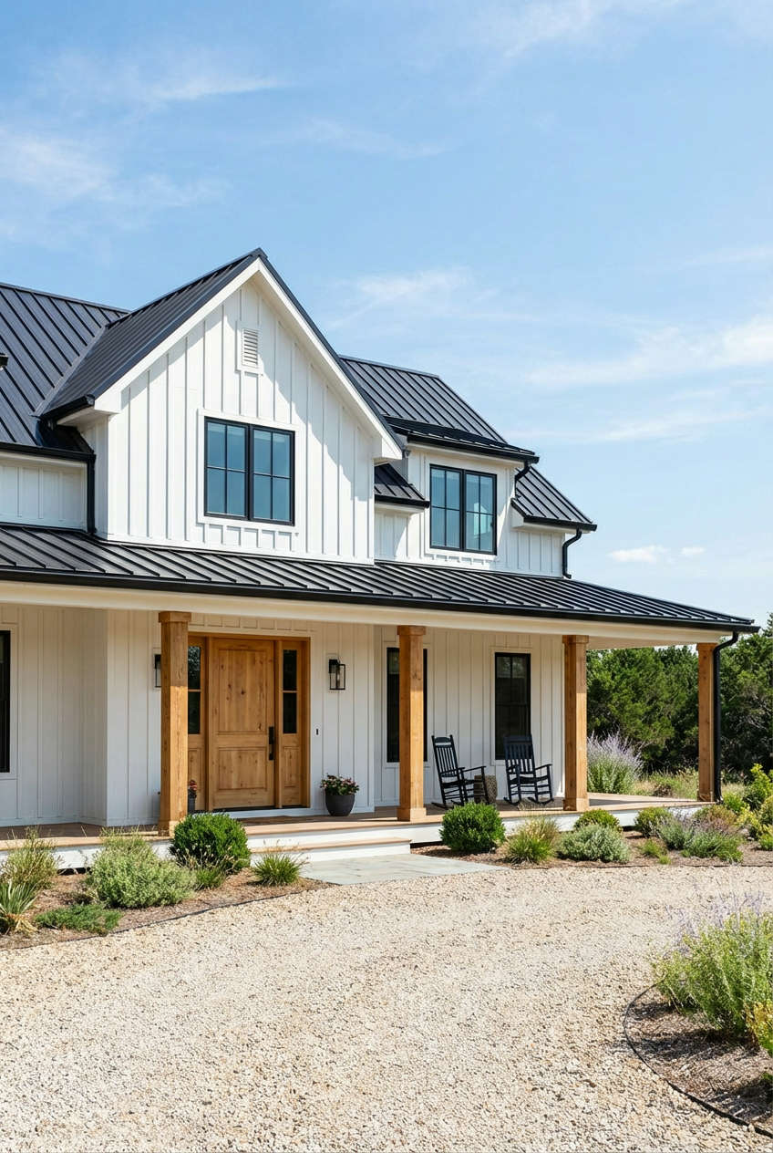 Modern Farmhouse Black and White with Wood Accents