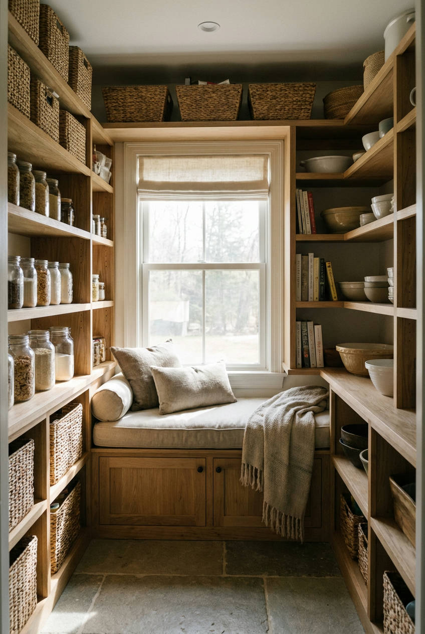 Pantry with Window Seat