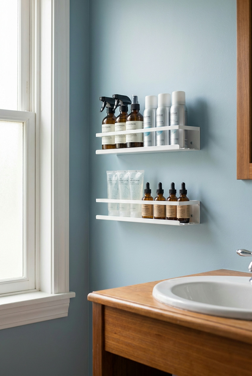 Wall-Mounted Spice Racks (for Hair Products)