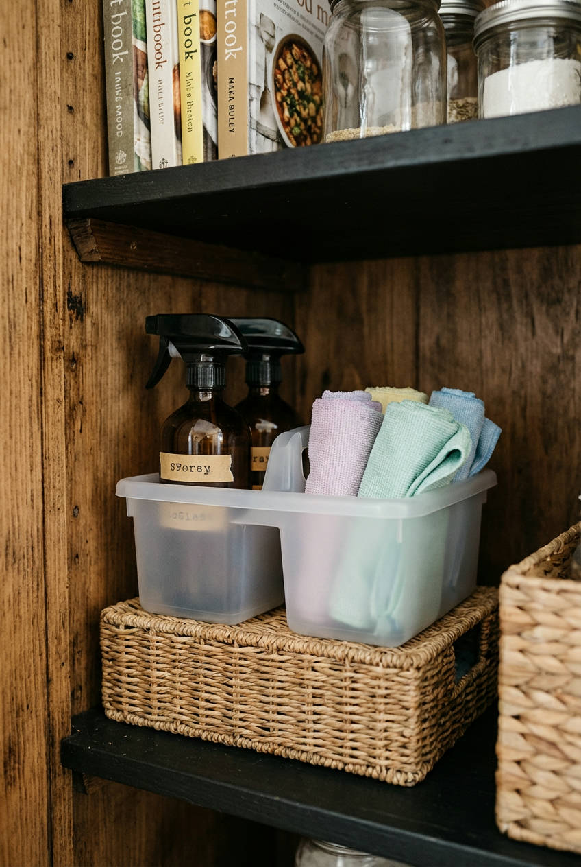 Portable Cleaning Caddy for Pantry Upkeep