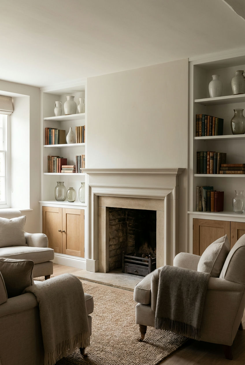 Fireplace Flankers with Cabinets