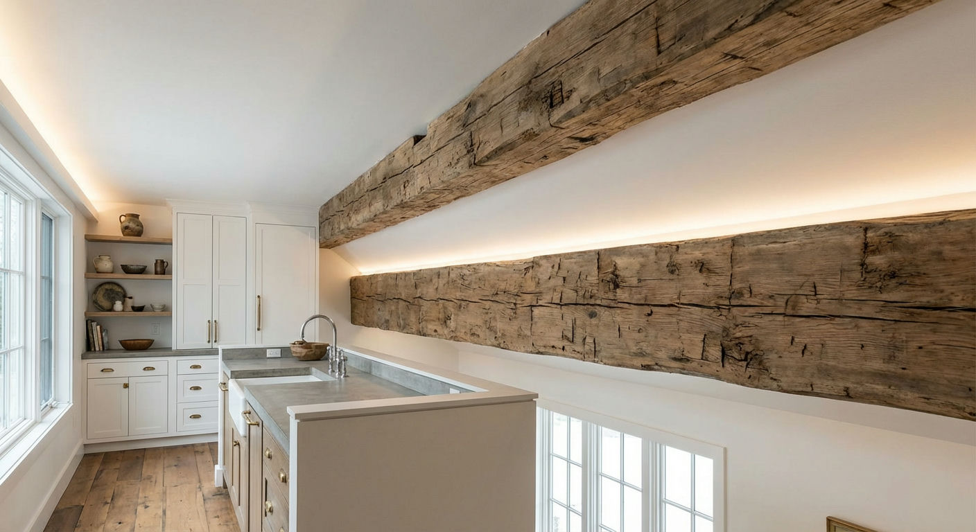 Rustic Wooden Beam Overhead