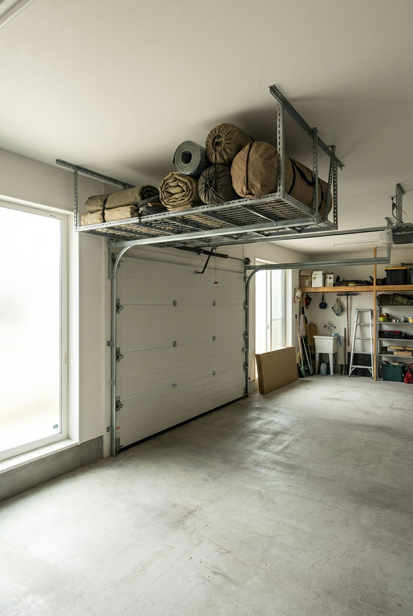 Garage Door Track Storage