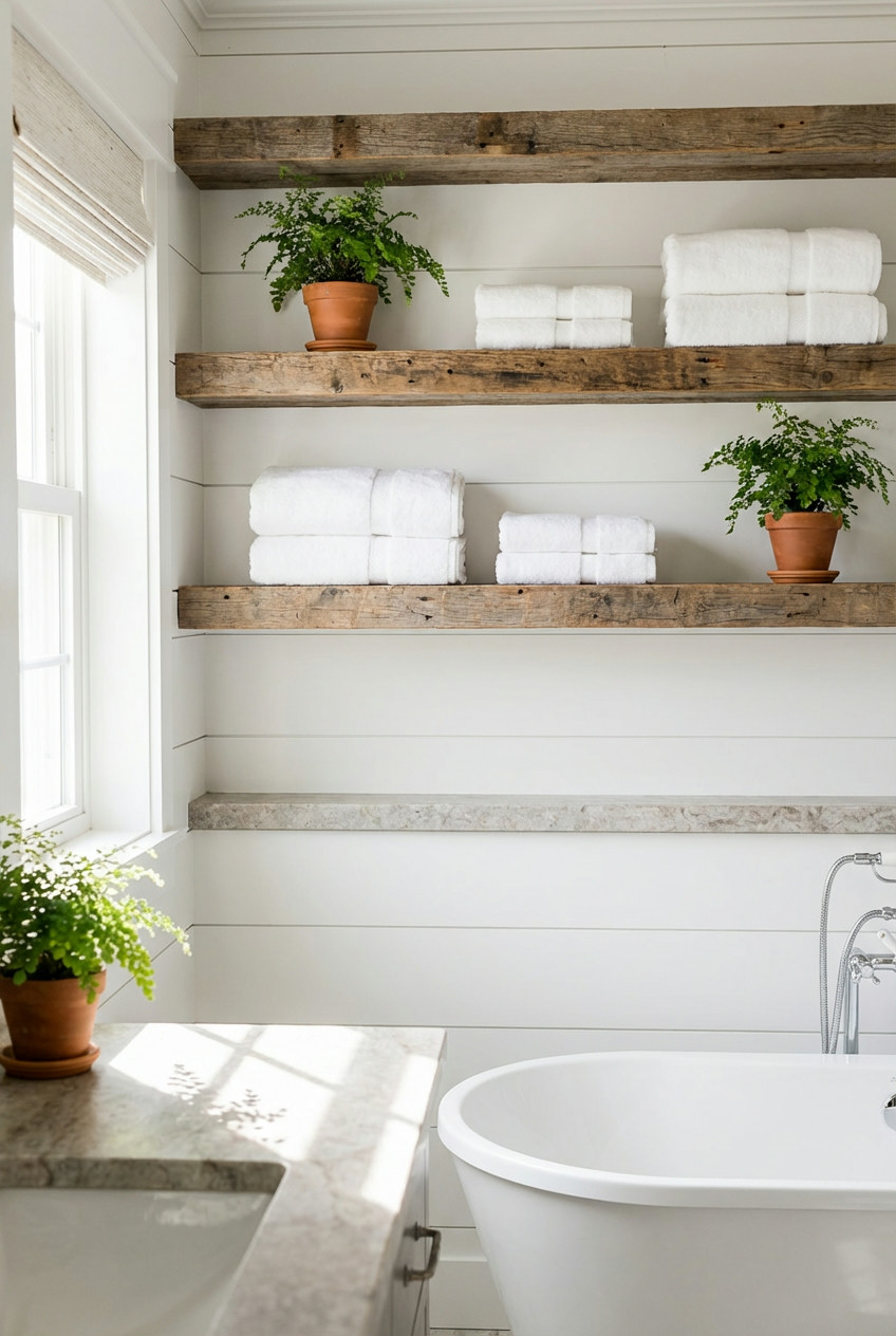 Open Shelving in Bathrooms