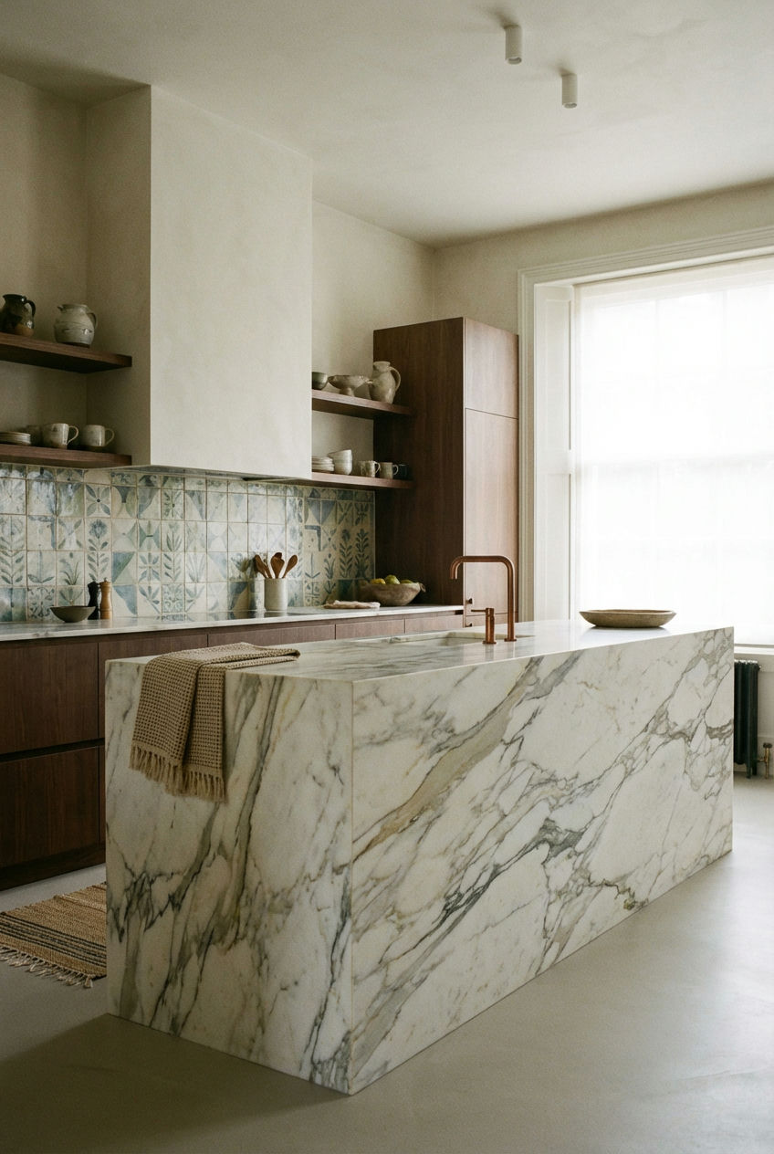 Statement Marble Islands & Artistic Backsplashes
