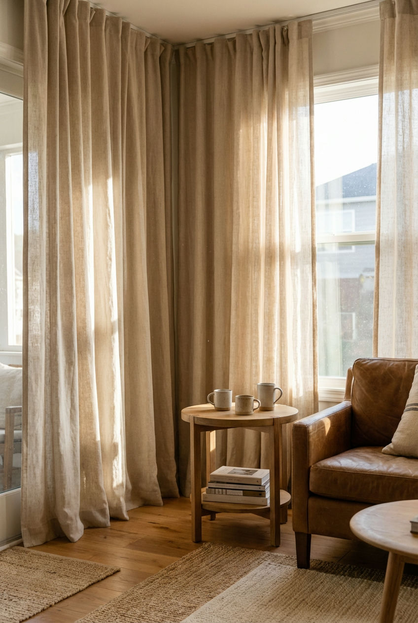 Textural Linen Drapery