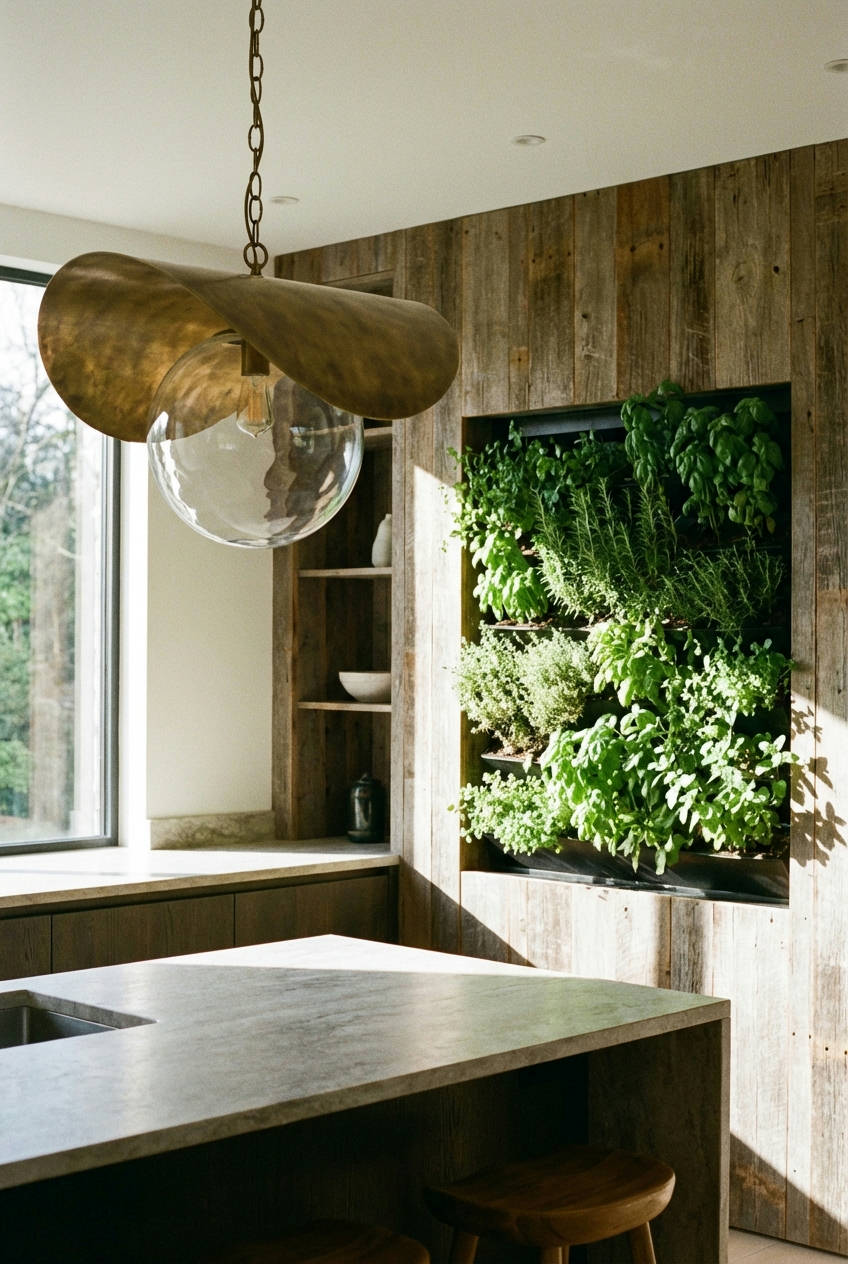 Sculptural Lighting Fixtures & Vertical Gardens
