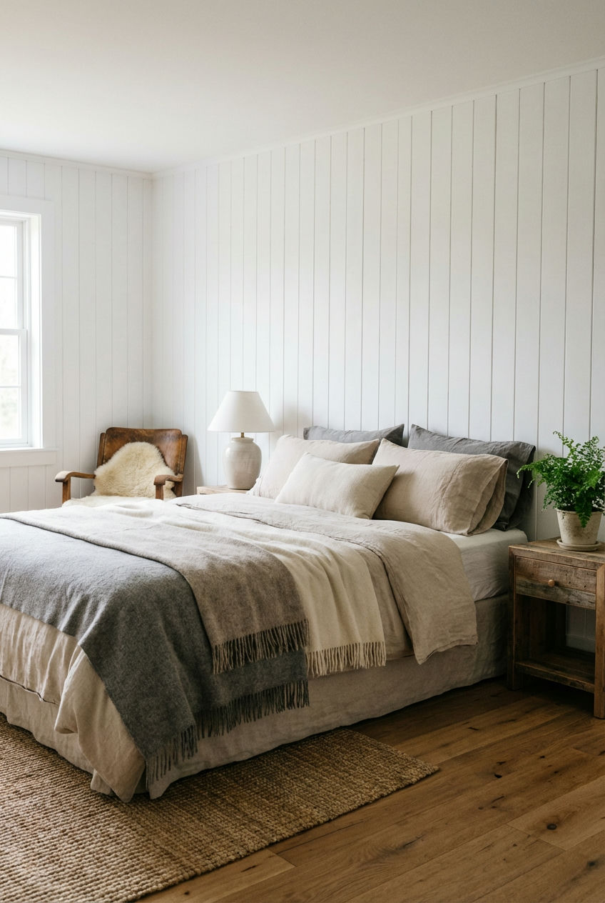 Vertical Shiplap in Bedrooms