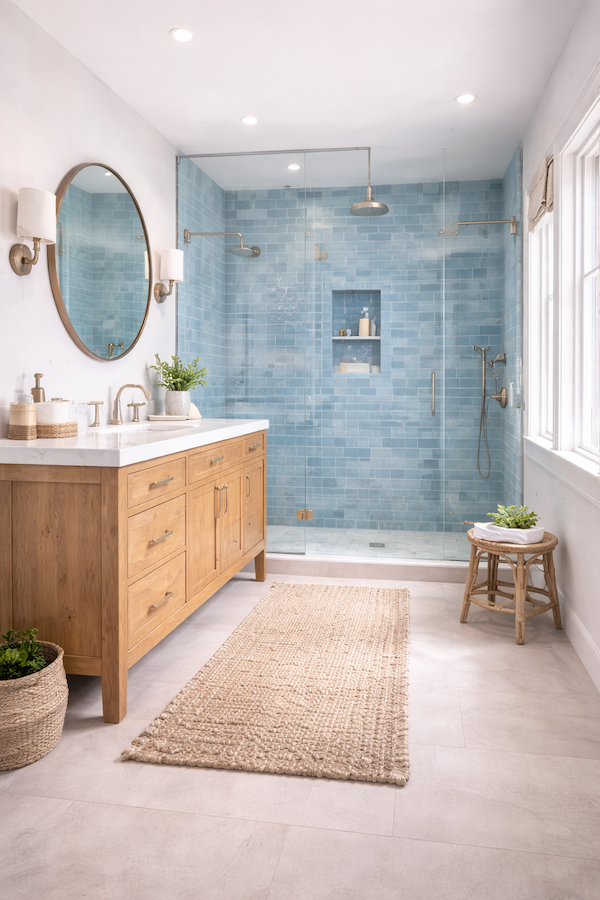 Our Coastal Blue Bathroom Design - 19 Gorgeous Ideas You'll Love! -