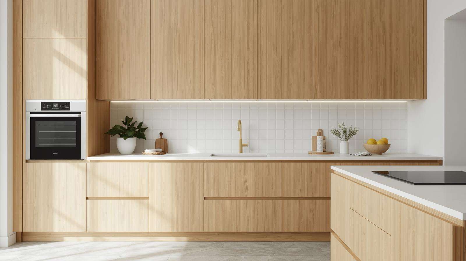 12 Modern Wood Kitchen Designs with Stylish Tiles | Simpolo