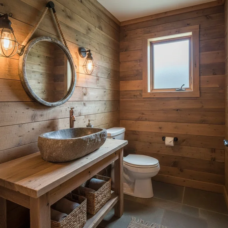 15 Rustic Half Bathroom Ideas for Cozy and Timeless Style