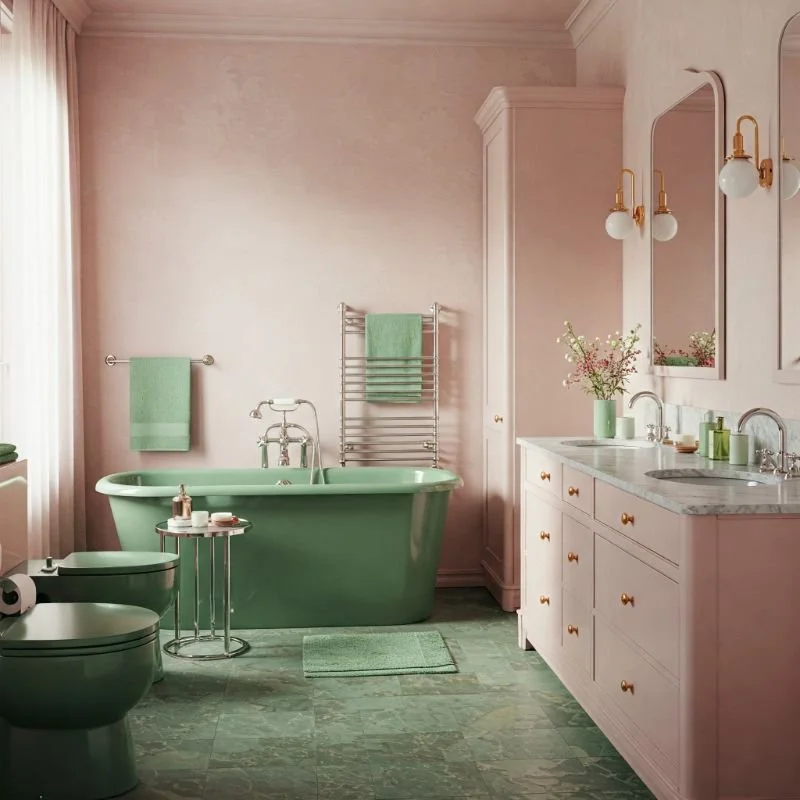 20 Pink and Green Bathroom Ideas to Brighten Up